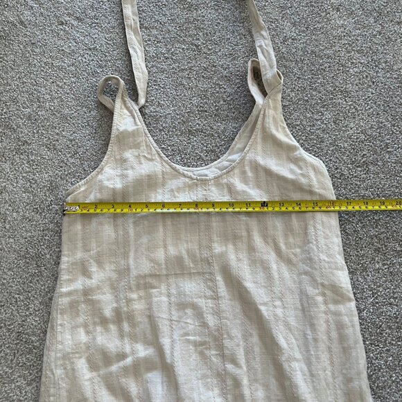 Cloth & Stone Anthropologie Cotton Bow Tie Shirt Dress Cream and White NWOT M - Picture 11 of 11